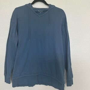 Athleta Womens Blue V-Neck Sundown Alliance Pullover Hoodie Size XS